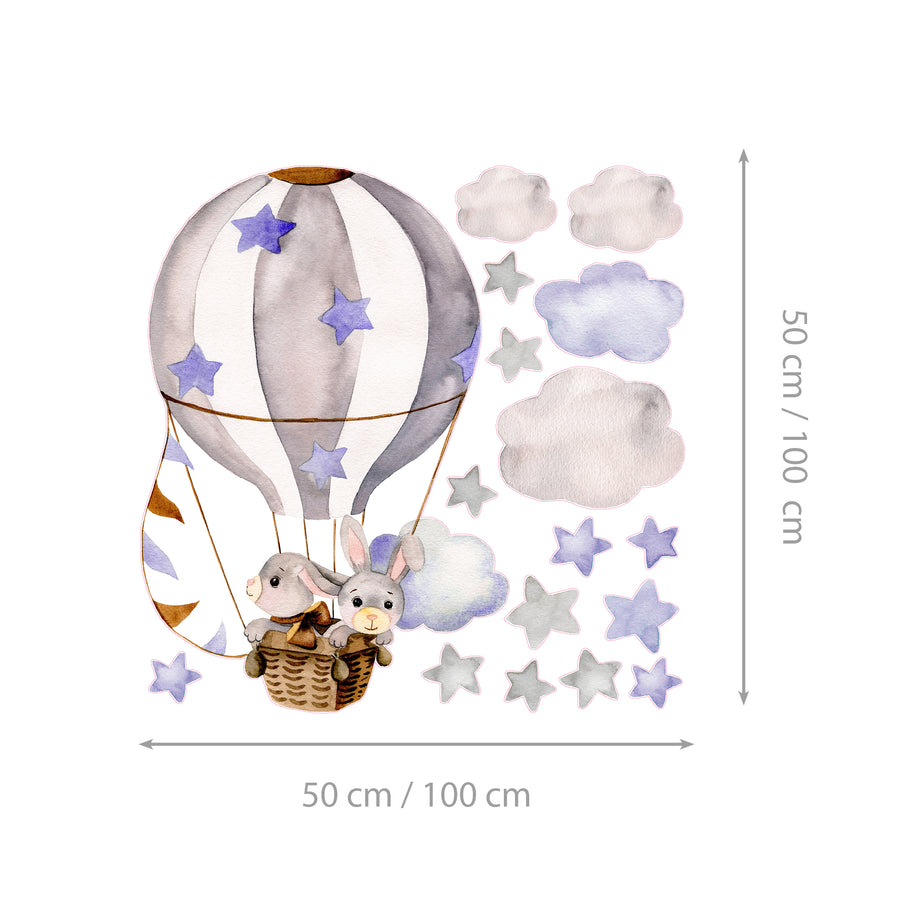 Bunnies Among the Clouds @HIAWorkshop® - Naljepnice za zid dječje sobe