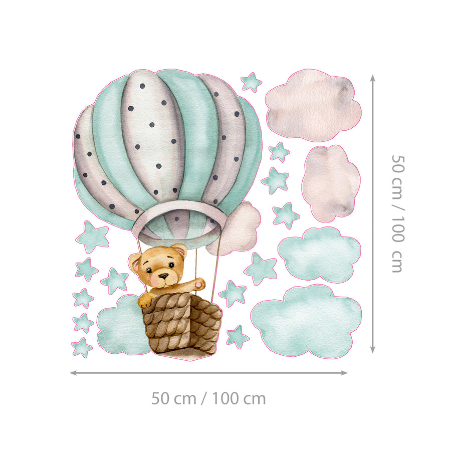 Bear Among the Clouds @HIAWorkshop® - Naljepnice za zid dječje sobe