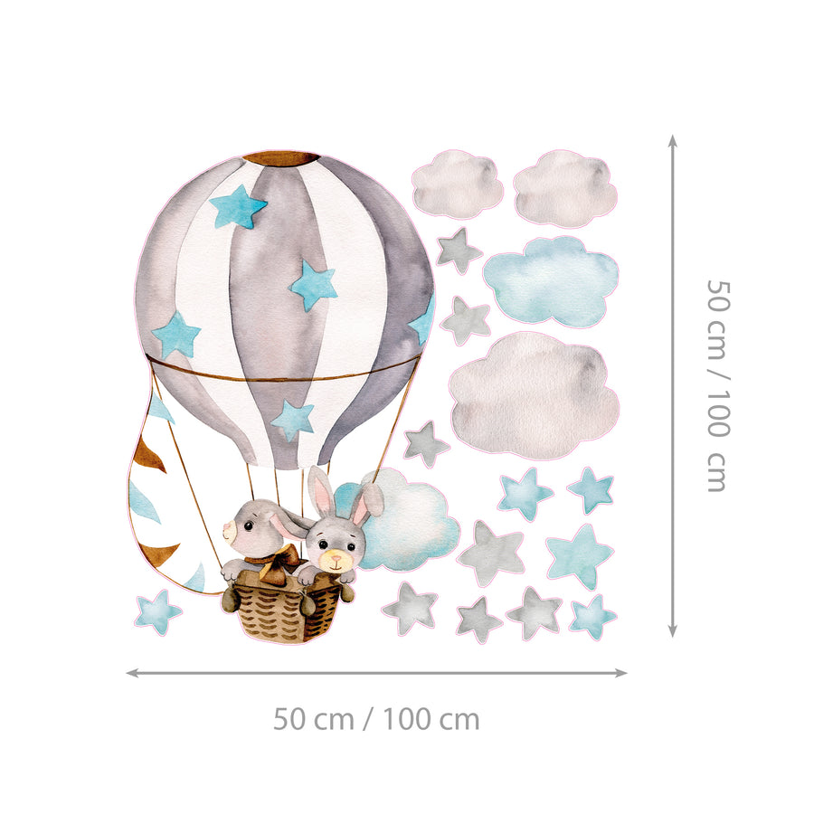 Bunnies Among the Clouds @HIAWorkshop® - Naljepnice za zid dječje sobe