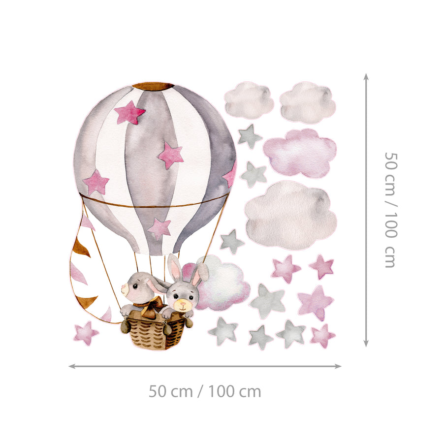 Bunnies Among the Clouds @HIAWorkshop® - Naljepnice za zid dječje sobe