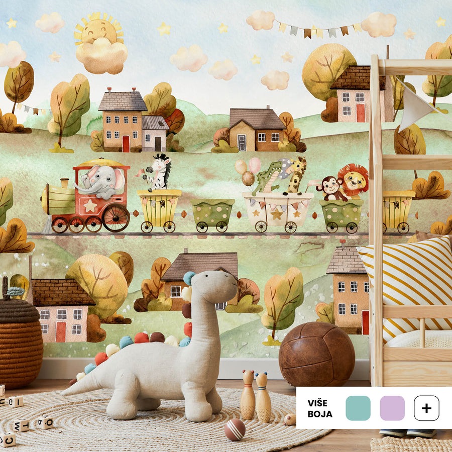 Autumn Carnival Train @HIAWorkshop® - Zidna Tapeta - Mural
