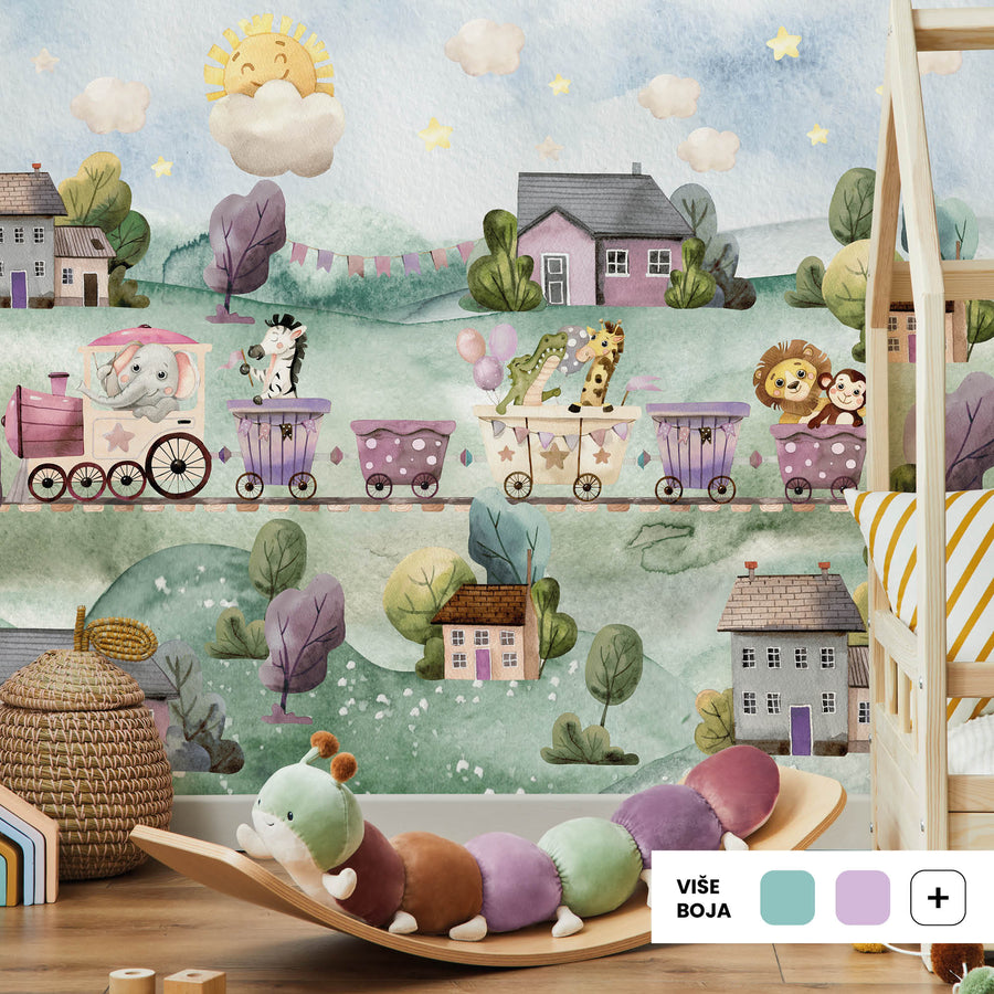 Spring Carnival Train @HIAWorkshop® - Zidna Tapeta - Mural