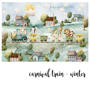 Winter Carnival Train @HIAWorkshop® - Zidna Tapeta - Mural
