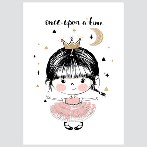 Sleepy Princess - komplet ilustracija za dječju sobu, 3 kom.