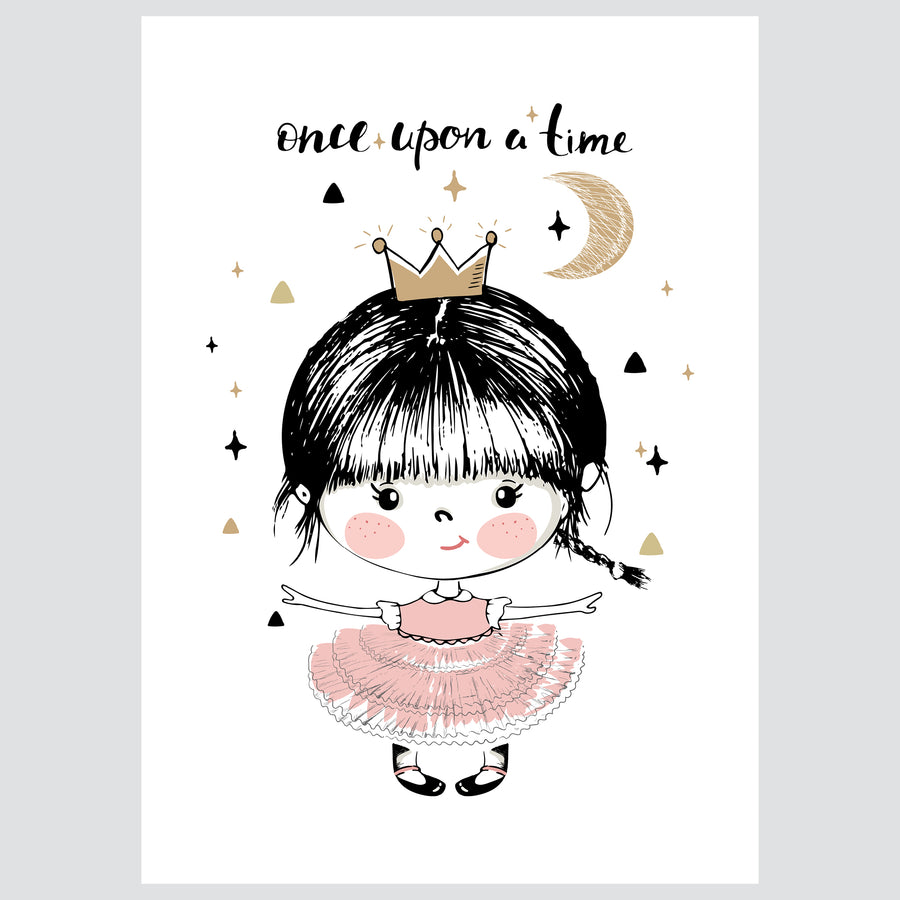 Sleepy Princess - komplet ilustracija za dječju sobu, 3 kom.