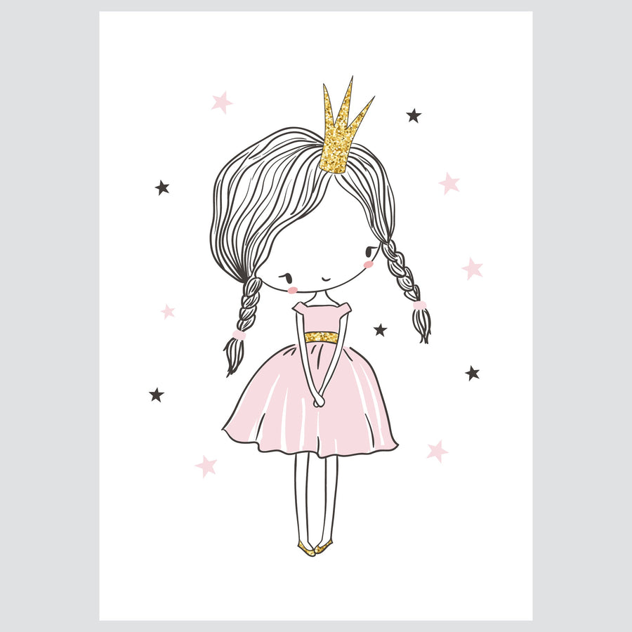 Little Princess - komplet ilustracija za dječju sobu, 3 kom.