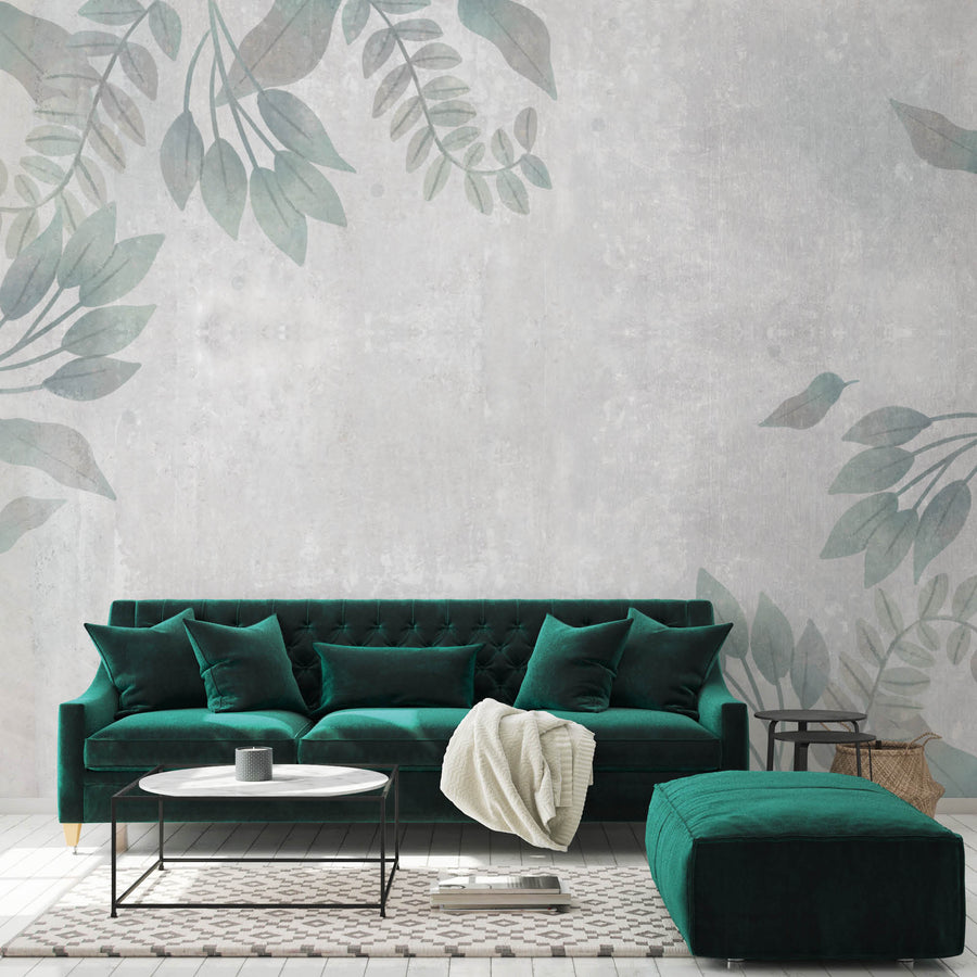 Botanic Concrete - Zidna Tapeta - Mural