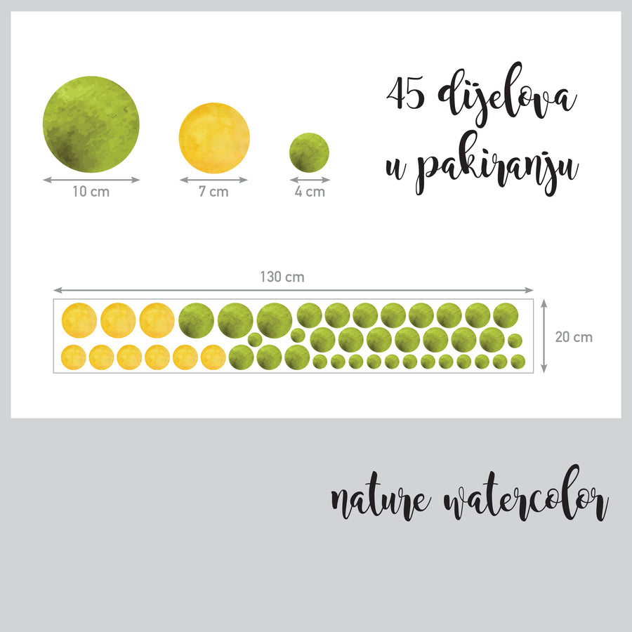 Nature Watercolor - Naljepnice za zid