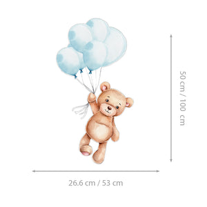 Flying Teddy  - Naljepnica za zid dječje sobe