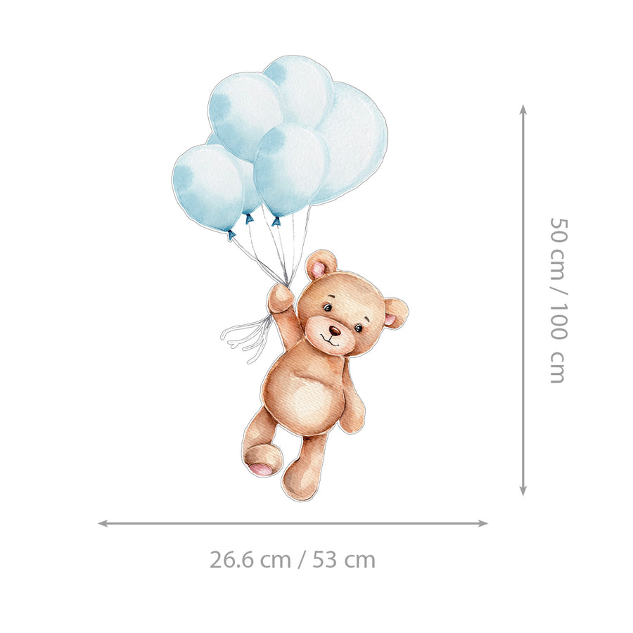 Flying Teddy  - Naljepnica za zid dječje sobe