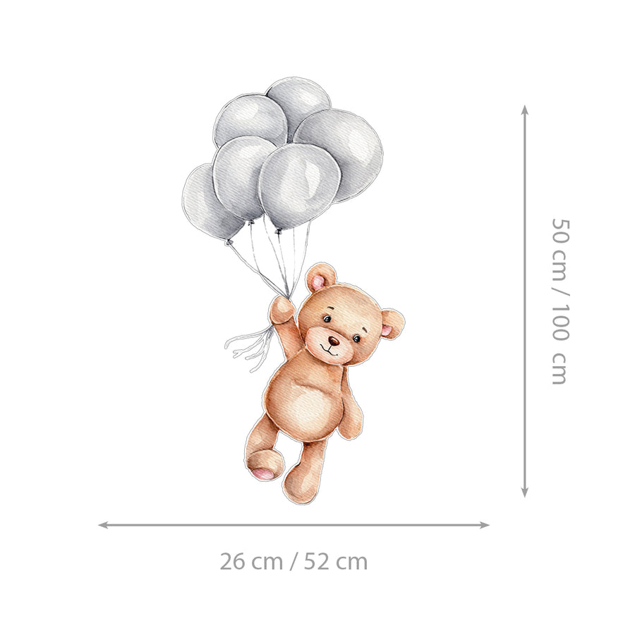 Flying Teddy  - Naljepnica za zid dječje sobe