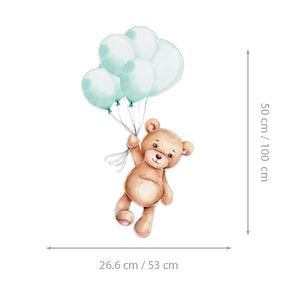 Flying Teddy  - Naljepnica za zid dječje sobe