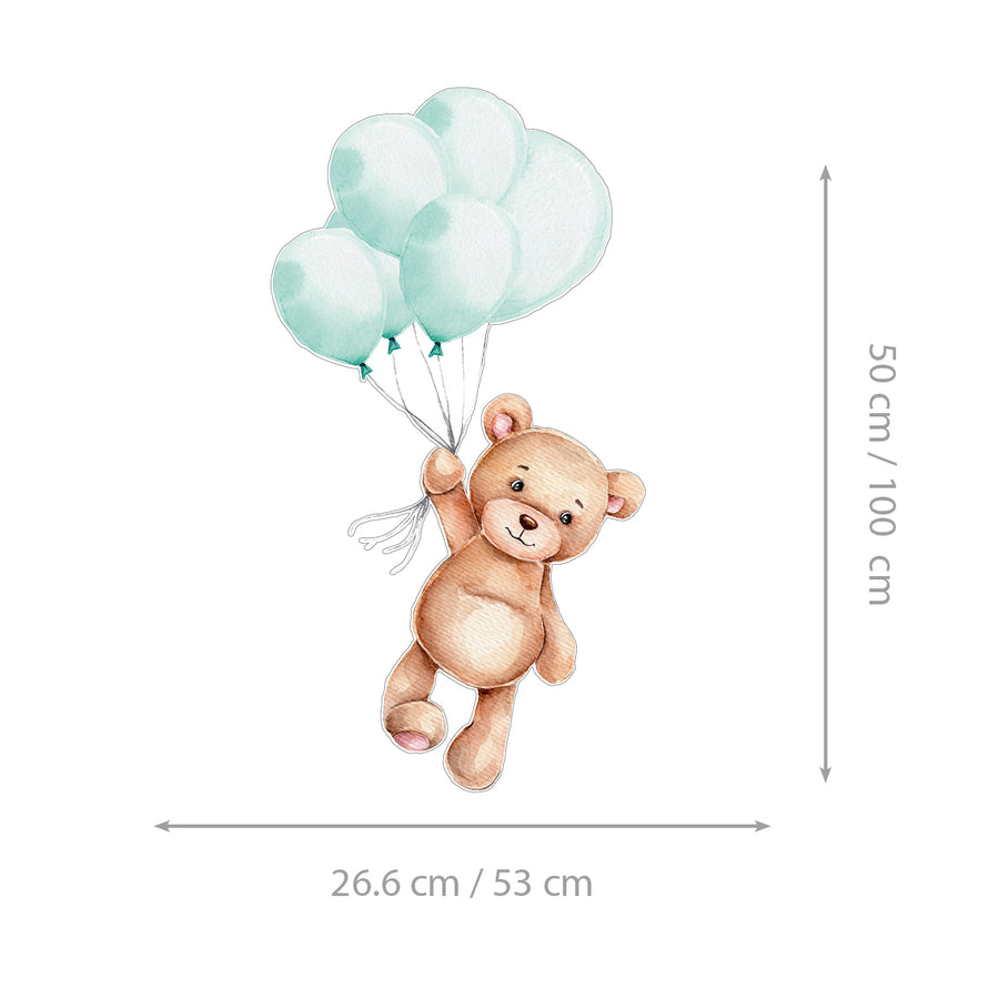 Flying Teddy  - Naljepnica za zid dječje sobe