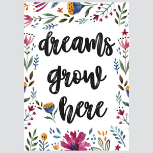 Komplet Ilustracija Za Dječju Sobu - Dreams Grow Here - Komplet Ilustracija Za Dječju Sobu, 3 Kom.