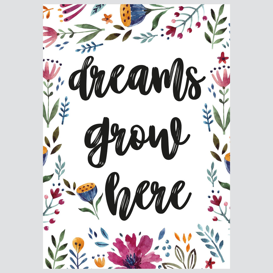 Komplet Ilustracija Za Dječju Sobu - Dreams Grow Here - Komplet Ilustracija Za Dječju Sobu, 3 Kom.