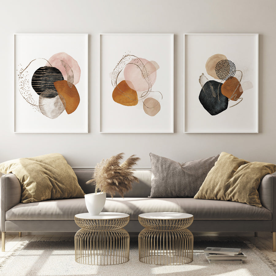 Goldish Abstract Anthracite - Posteri (bez okvira) ili Slike Na Platnu (spremne za na zid)