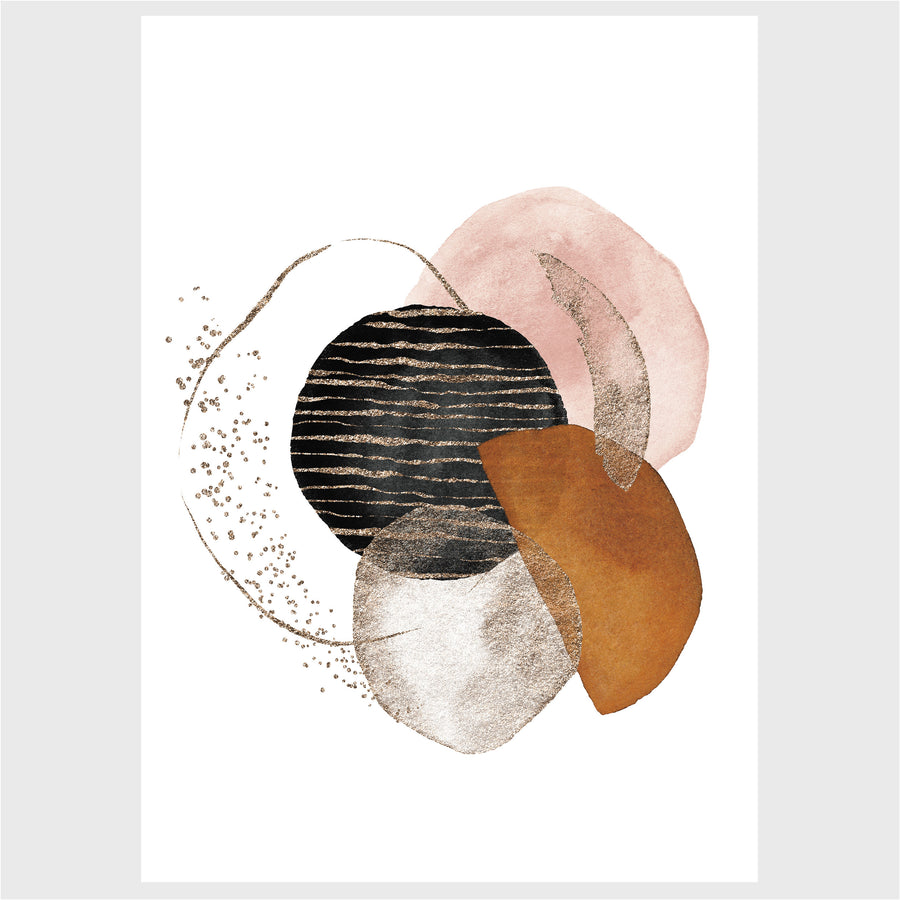Goldish Abstract Anthracite - Posteri (bez okvira) ili Slike Na Platnu (spremne za na zid)