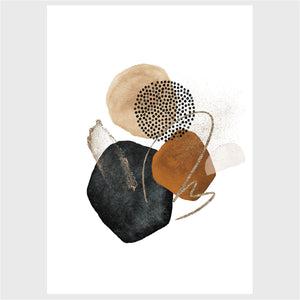 Goldish Abstract Anthracite - Posteri (bez okvira) ili Slike Na Platnu (spremne za na zid)