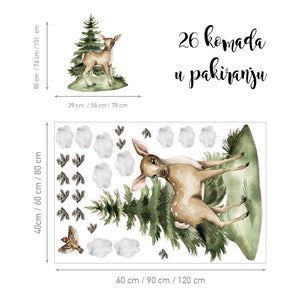 Deer's Secret Life @HIAWorkshop® - Naljepnice za zid dječje sobe