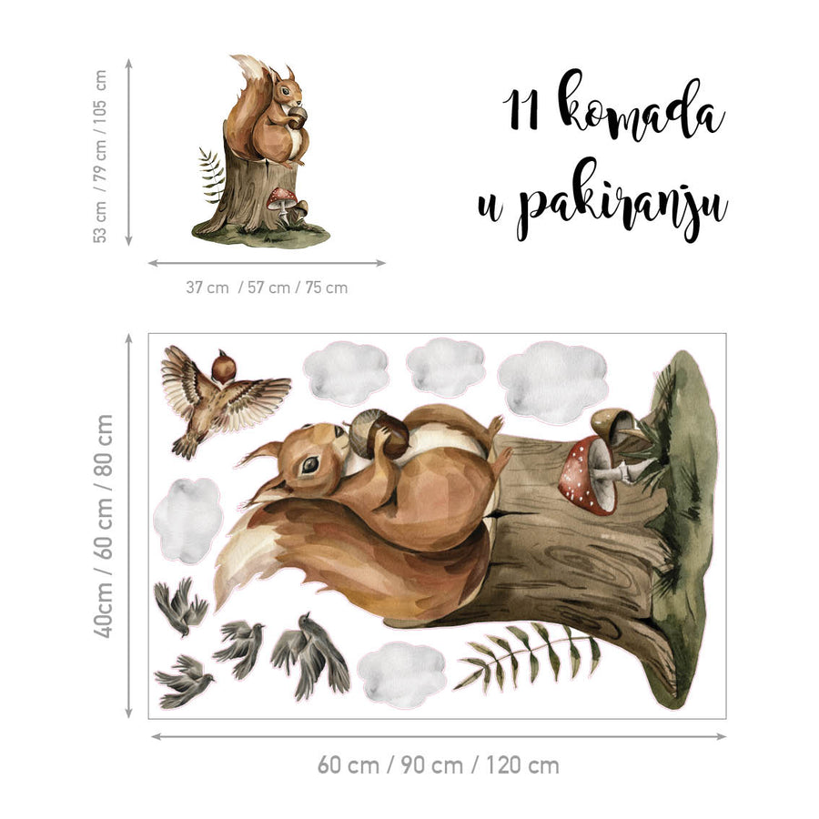 Squirrel's Secret Life @HIAWorkshop® - Naljepnice za zid dječje sobe