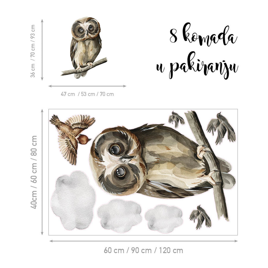 Owl's Secret Life @HIAWorkshop® - Naljepnice za zid dječje sobe