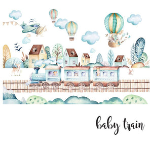 Zidna Tapeta Za Dječju Sobu - Mural - Baby Train Zidna Tapeta - Mural