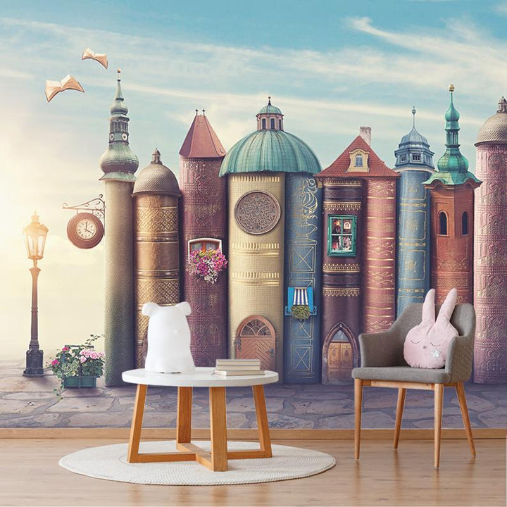 Zidna Tapeta Za Dječju Sobu - Mural - Book Town Zidna Tapeta - Mural