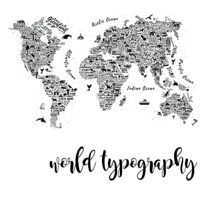 Zidna Tapeta Za Dječju Sobu - Mural - World Typography Zidna Tapeta - Mural